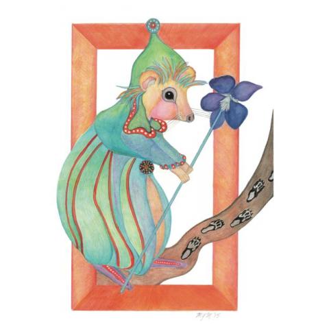 Giclee Print: Hazel Rainbow Hedgehog